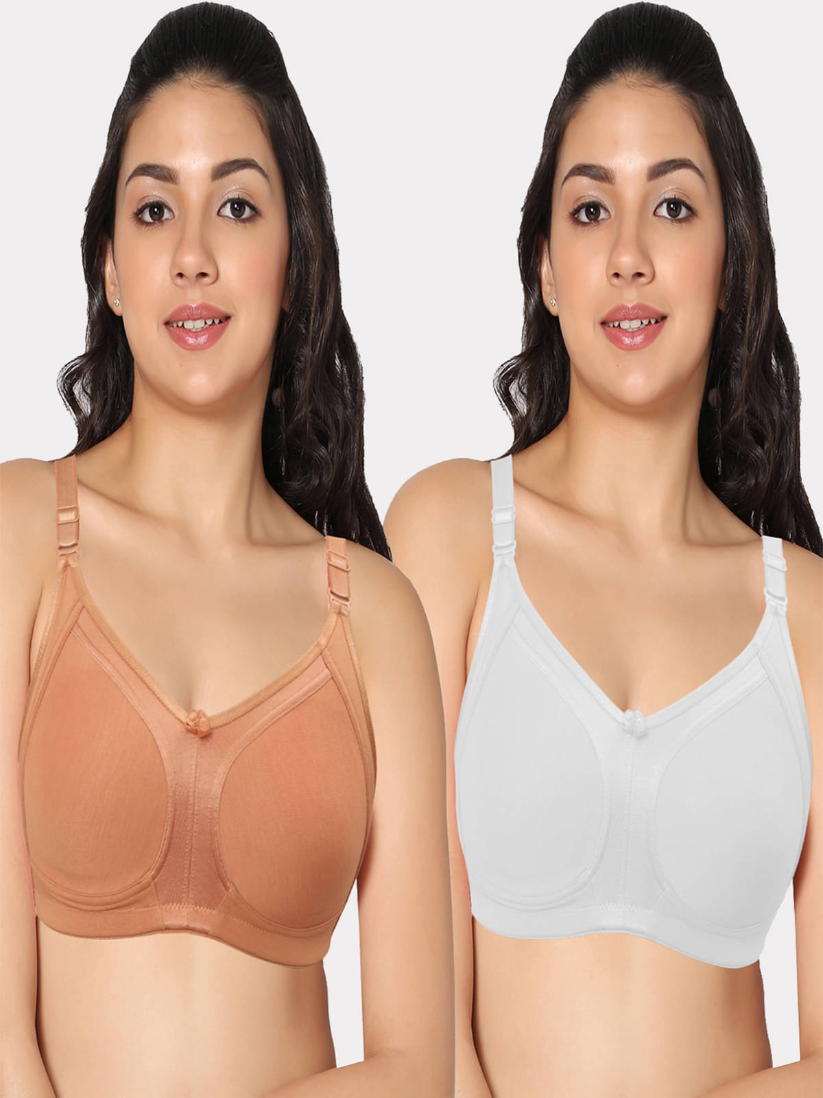 IN CARE LINGERIE Pack of 2 Polyester Women's Everyday Bra ( Multicolor ) ALPLSPACEX (C) in Multi Color Full Coverage, Non-Padded Bra and Non-Wired seamless cups     			IN CARE LINGERIE Pack of 2 Polyester Women's Everyday Bra ( Multicolor ) ALPLSPACEX (C) in Multi Color Full Coverage, Non-Padded Bra and Non-Wired seamless cups