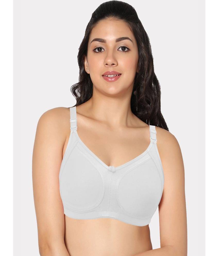IN CARE LINGERIE Polyester Women's Everyday Bra ( White ) ALPLSPACEX (C) White in Color Full Coverage, Non-Padded Bra and Non-Wired seamless cups     			IN CARE LINGERIE Polyester Women's Everyday Bra ( White ) ALPLSPACEX (C) White in Color Full Coverage, Non-Padded Bra and Non-Wired seamless cups