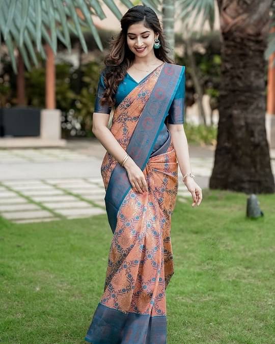KALIPATRA Banarasi Silk Printed Saree With Unstitched Blouse Piece ( Multicolor ) KALIPATRA Banarasi Silk Printed Saree With Unstitched Blouse Piece ( Multicolor )