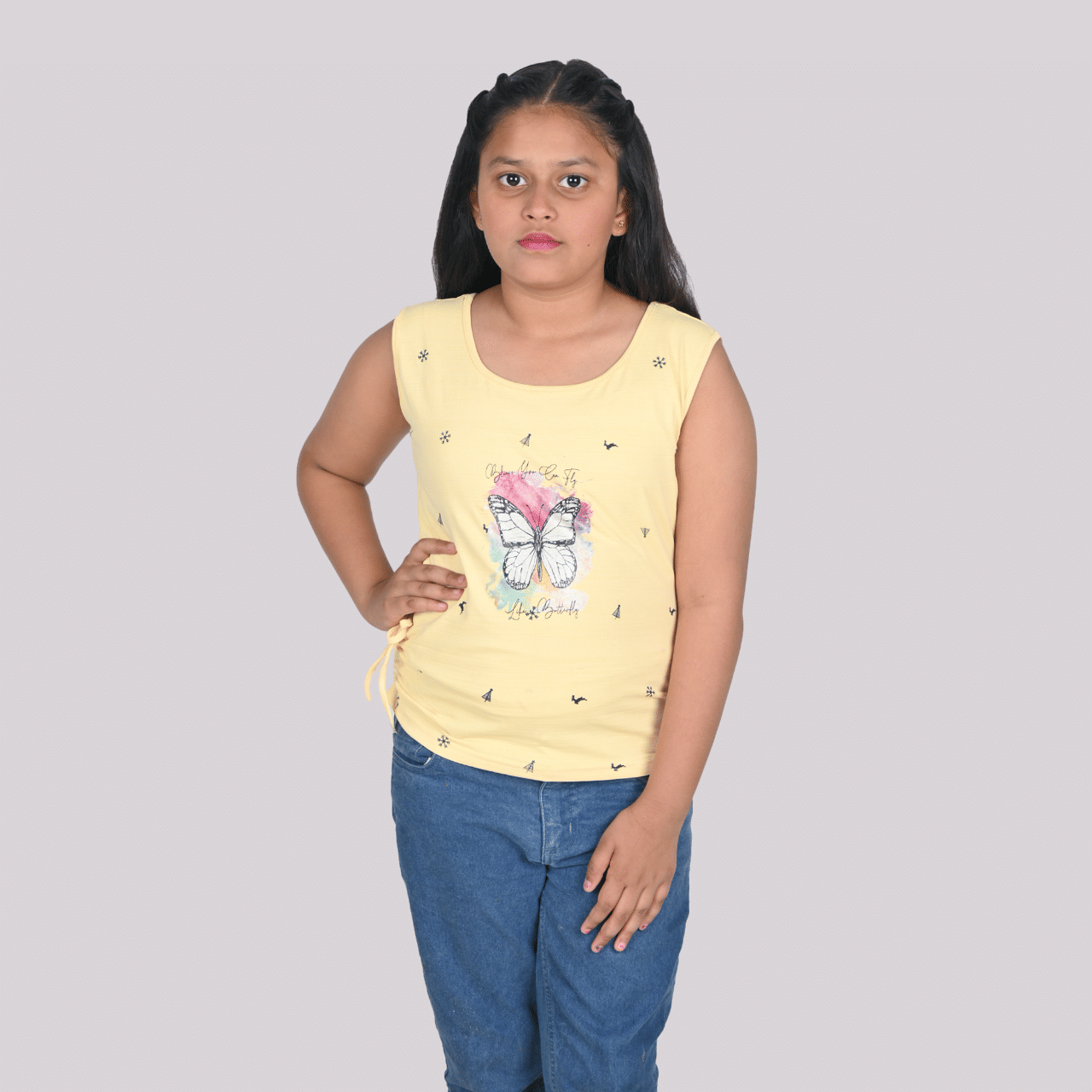     			Kidzee Kingdom Pack of 1 Girls Cotton Blend T-Shirt ( Yellow )