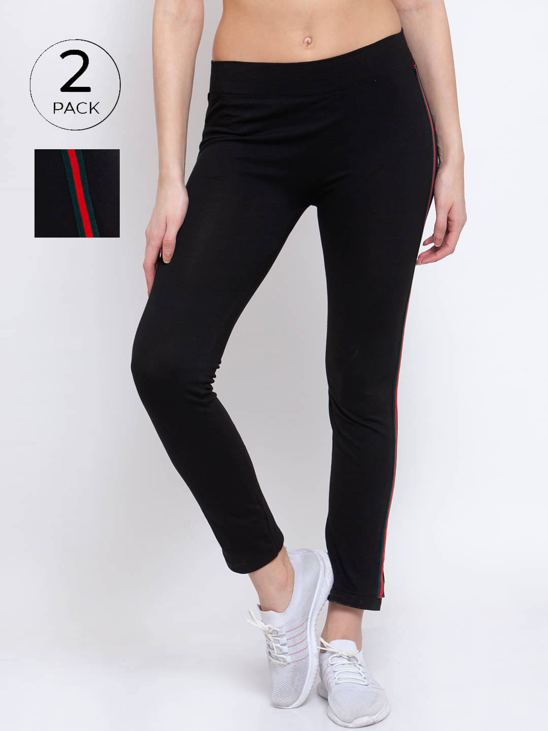     			Klotthe - Cotton Regular Fit Black Women's Jeggings ( Pack of 2 )