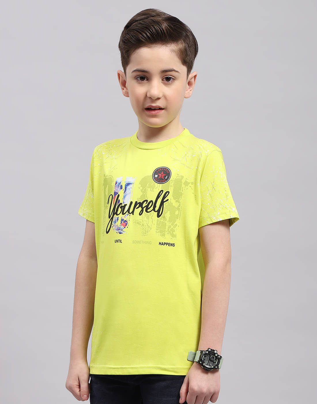     			Monte Carlo Pack of 1 Boys Cotton T-Shirt ( Lime Green )
