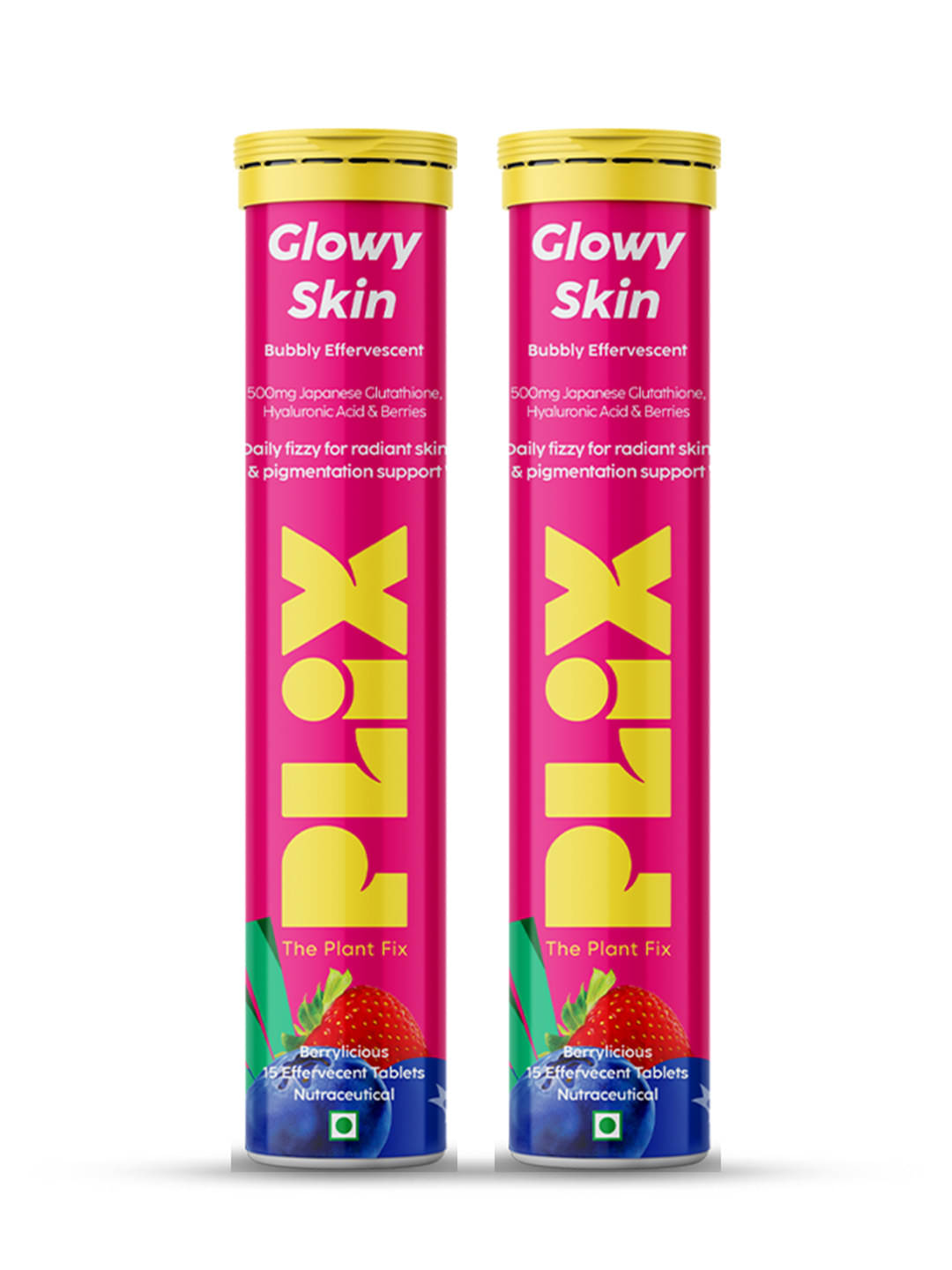     			Plix Glutathione Skin Glow Effervescent Tablet 500mg for Clear & Youthful Skin(2 x 15 Tablets)