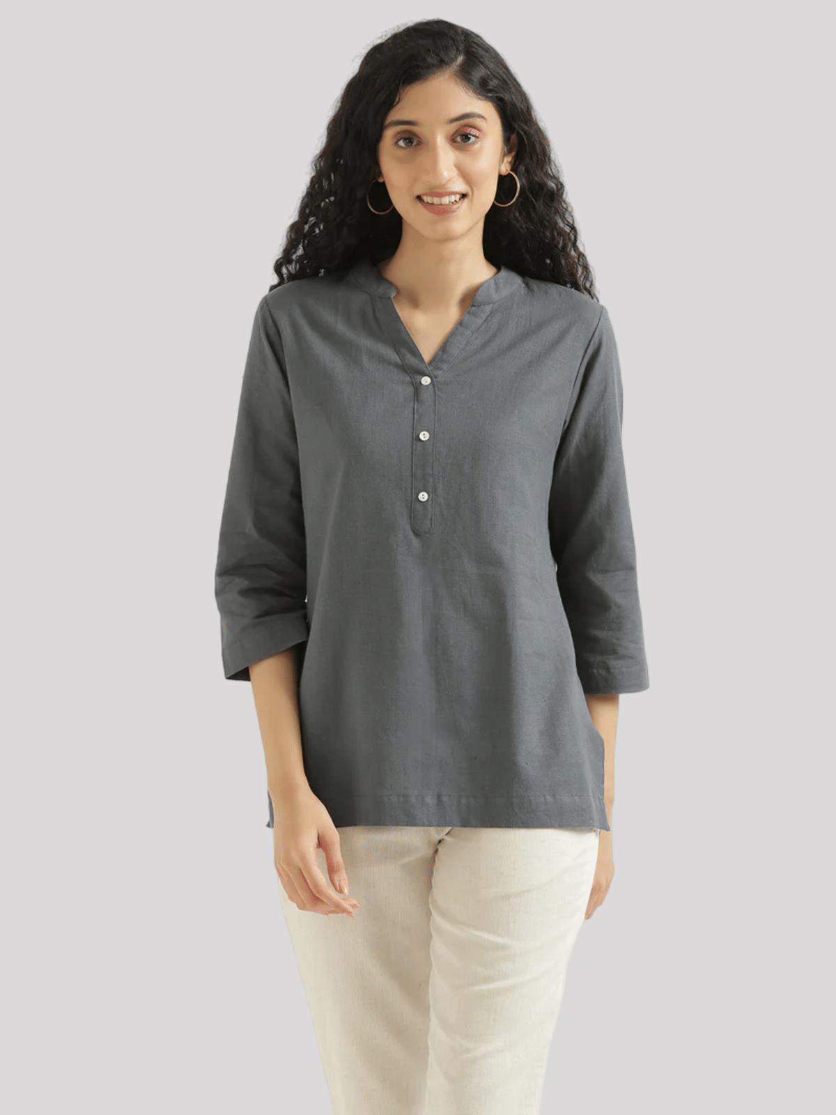     			PP Kurtis Rayon Solid Straight Women's Kurti - Grey ( Pack of 1 )