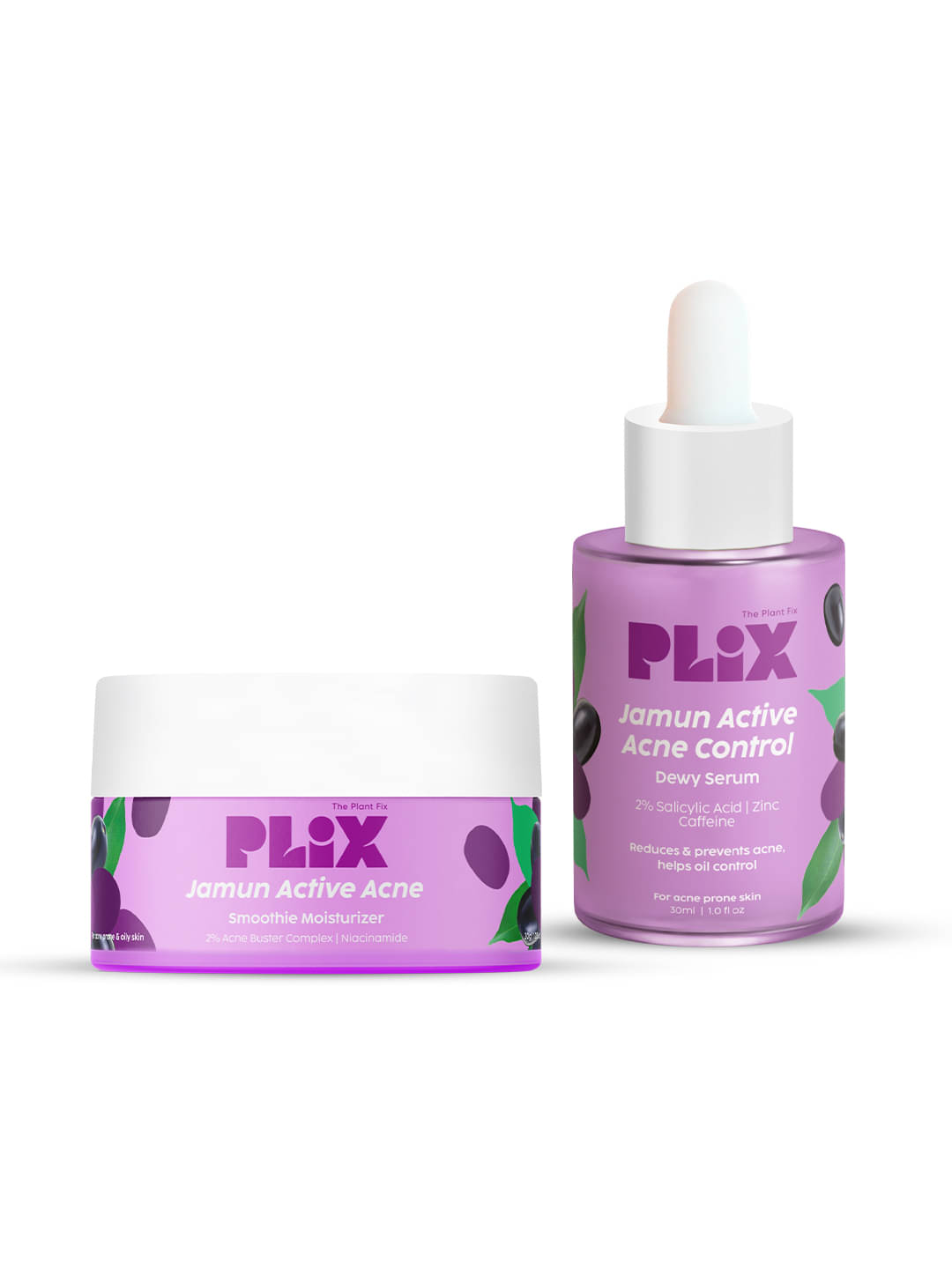     			Plix 2% Niacinamide & Salicylic Acid Jamun Moisturizer & Serum Combo To Reduce Pimples(Pack of 2)