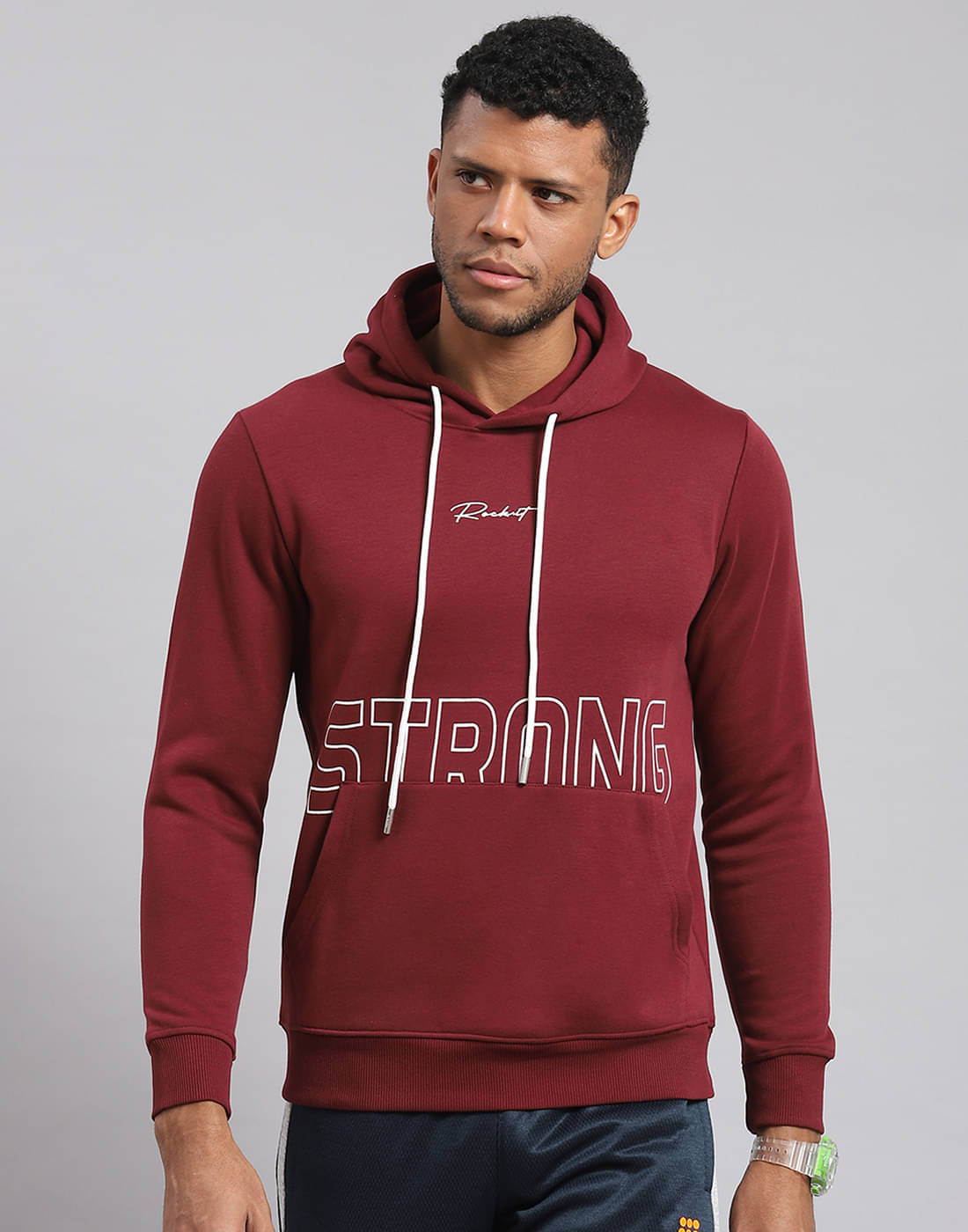 Rock.it Polyester Blend Hooded Men's Sweatshirt - Wine ( Pack of 1 ) Rock.it Polyester Blend Hooded Men's Sweatshirt - Wine ( Pack of 1 )