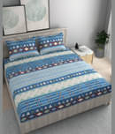 STAR TEX Microfiber 1 Double King Bedsheet with 2 Pillow Covers ( Blue )