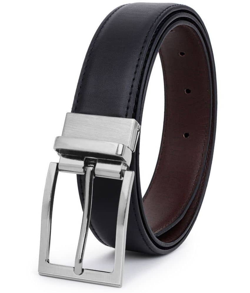 SUNSHOPPING - Black Faux Leather Men's Formal Belt ( Pack of 1 )