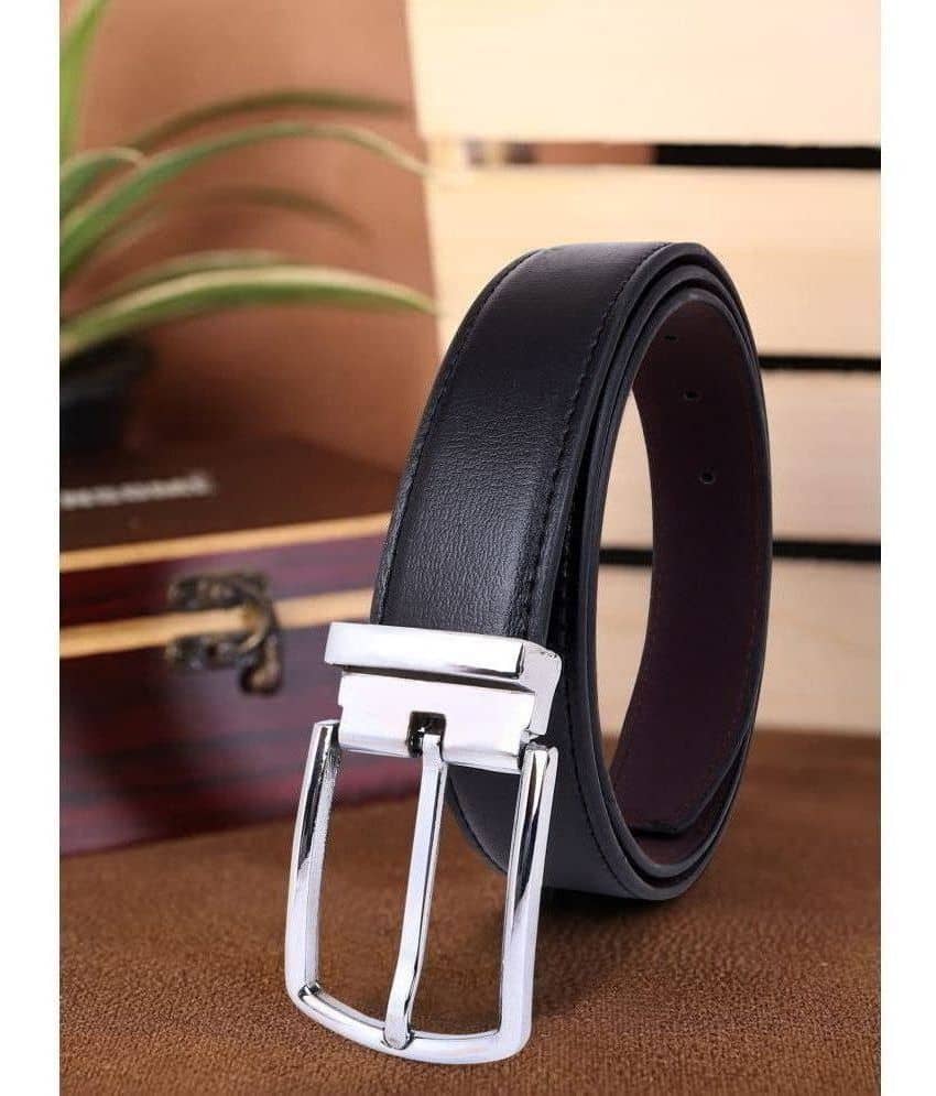 SUNSHOPPING - Black Faux Leather Men's Formal Belt ( Pack of 1 )