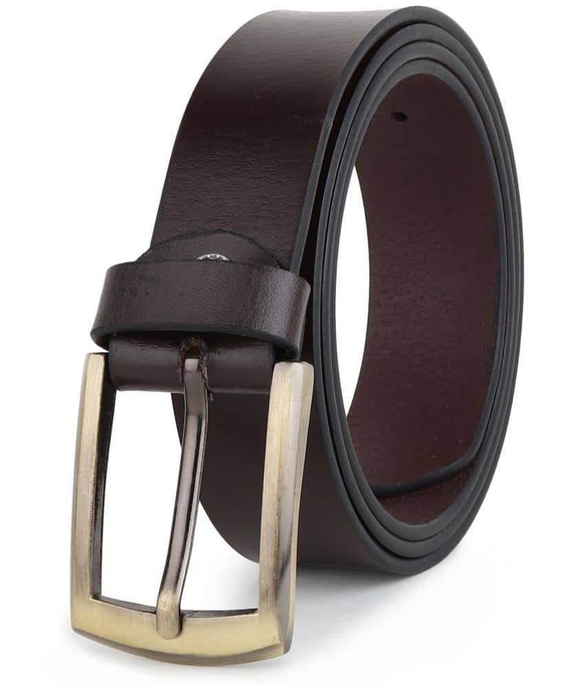 SUNSHOPPING - Brown 100% Leather Men's Formal Belt ( Pack of 1 )