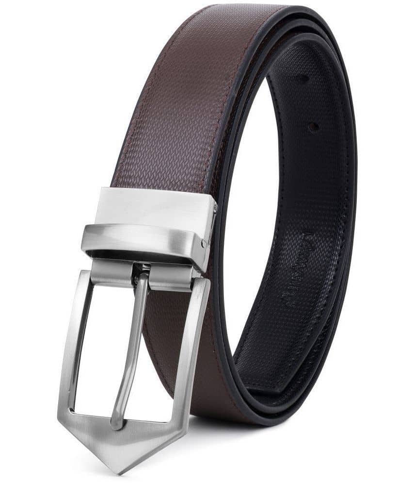 SUNSHOPPING - Brown Faux Leather Men's Reversible Belt ( Pack of 1 )