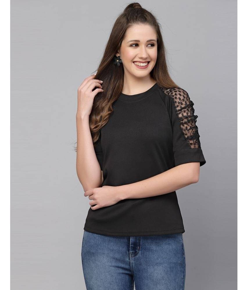 Selvia Women's Polyester Regular Top ( Black ) Selvia Women's Polyester Regular Top ( Black )