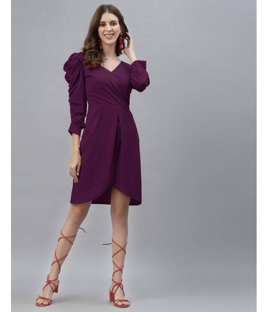     			Selvia Lycra Solid Midi Women's Wrap Dress - Wine ( Pack of 1 )