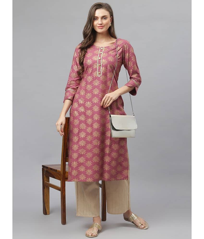 Stylum Rayon Printed Straight Women's Kurti - Beige ( Pack of 1 ) - Kurtis, Tunics | Buy online on ZillyBuy