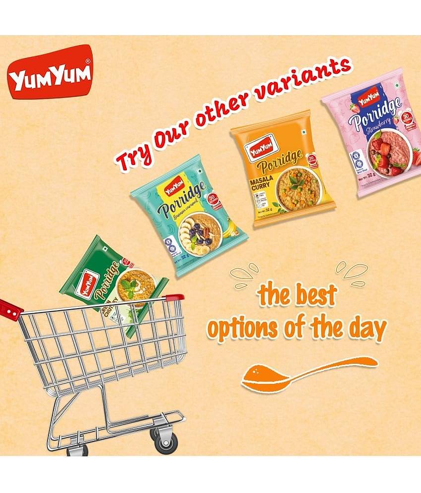 YUM YUM High Fiber Instant Roasted Porridge Honey Flavor Breakfast Cereals - 200gm