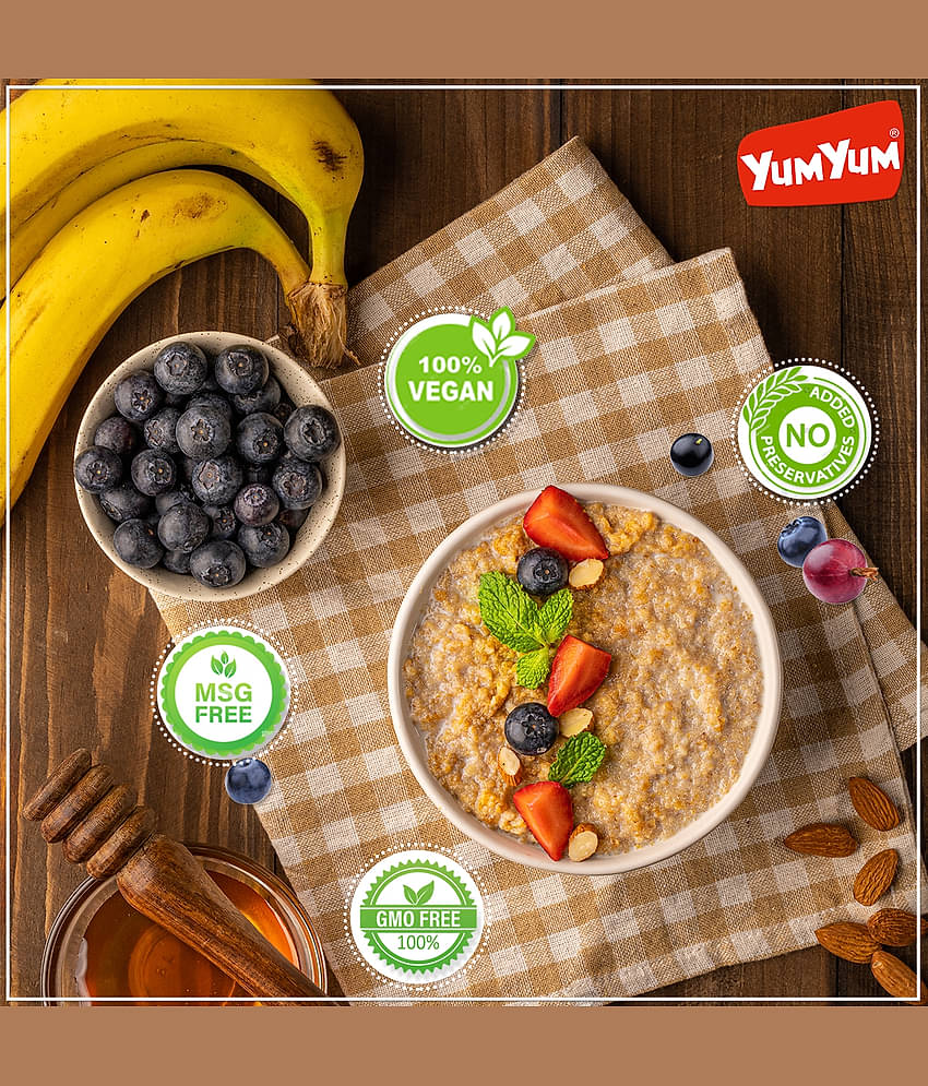YUM YUM High Fiber Instant Roasted Porridge Honey Flavor Breakfast Cereals - 200gm