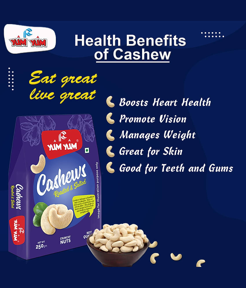 YUM YUM Roasted & Salted Cashews 250 g