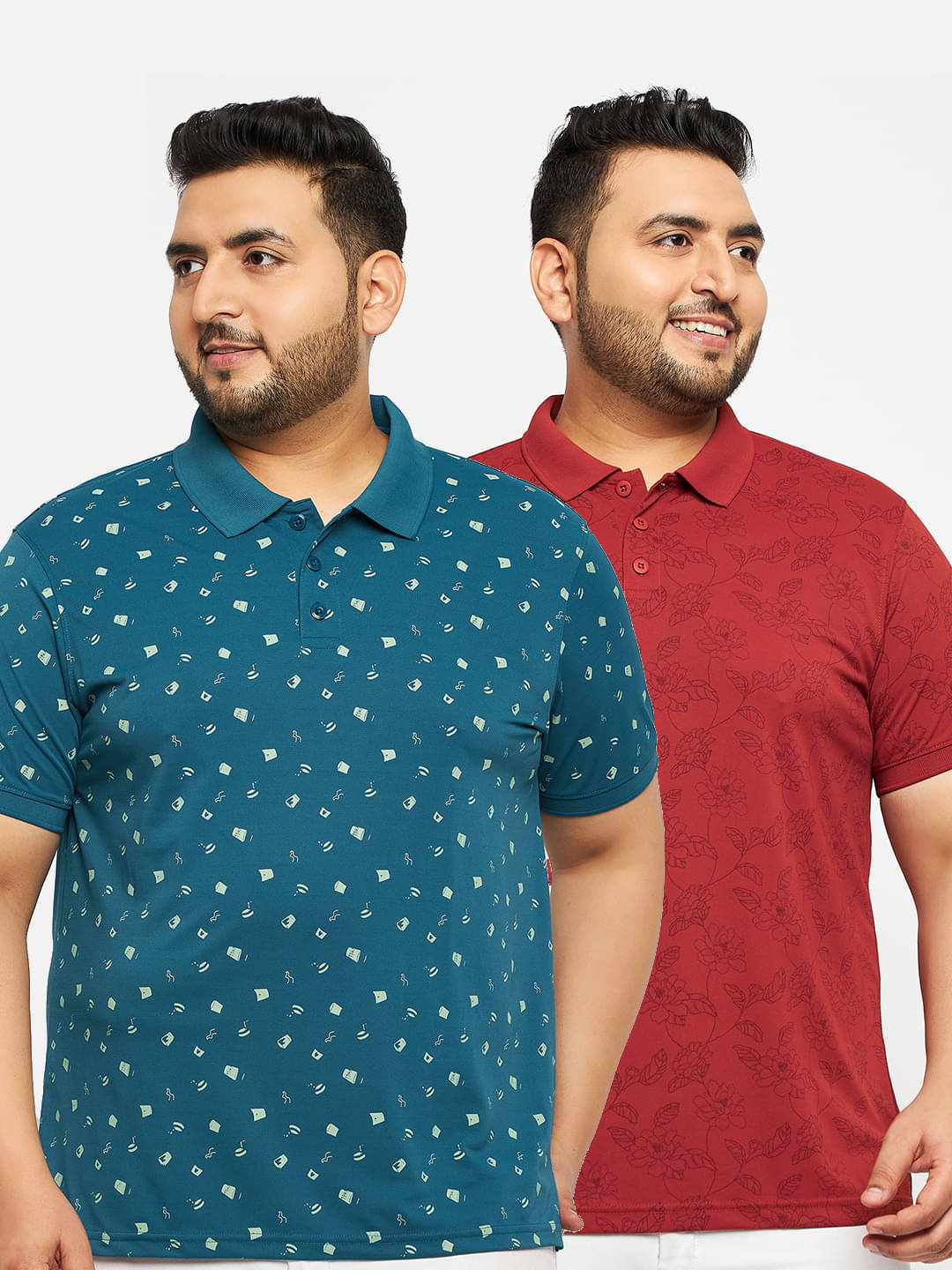     			Auxamis Pack of 2 Cotton Blend Regular Fit Printed Half Sleeves Men's Polo T Shirt ( Green )