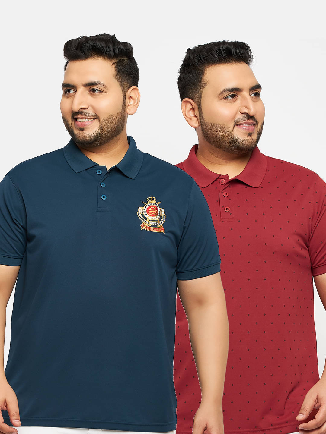     			Auxamis Pack of 2 Cotton Blend Regular Fit Embroidered Half Sleeves Men's Polo T Shirt ( Navy )