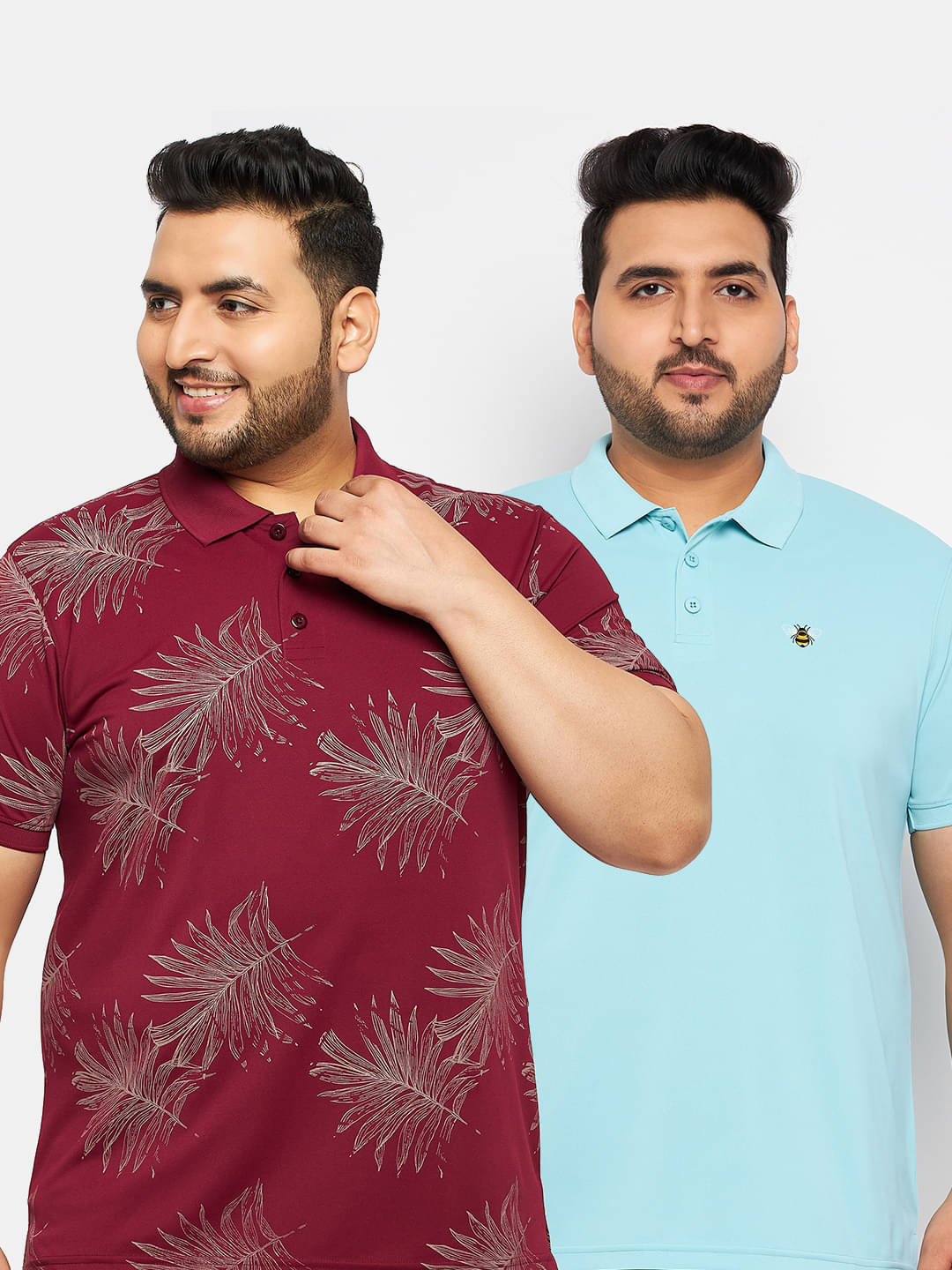     			Auxamis Cotton Blend Regular Fit Printed Half Sleeves Men's Polo T Shirt - Maroon ( Pack of 2 )