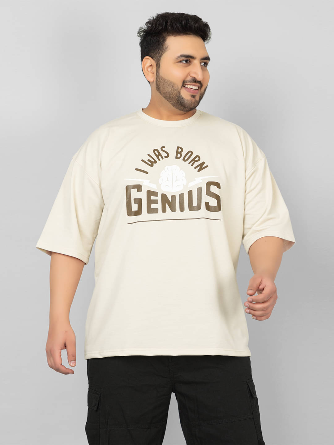     			Chkokko Pack of 1 Cotton Blend Oversized Fit Men's T-Shirt ( Khaki )