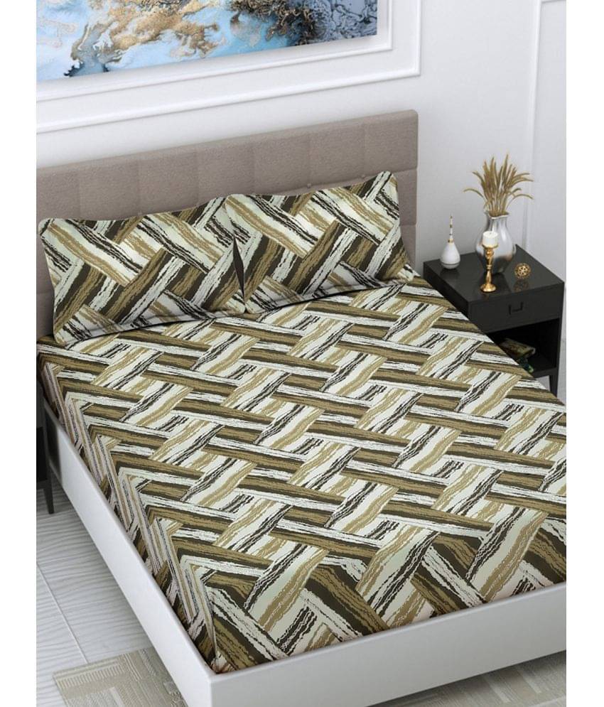 FABINALIV Poly Cotton 1 Double Bedsheet with 2 Pillow Covers ( Beige ) FABINALIV Poly Cotton 1 Double Bedsheet with 2 Pillow Covers ( Beige )