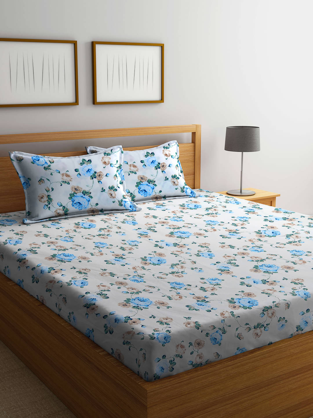 FABINALIV Poly Cotton 1 Double Bedsheet with 2 Pillow Covers ( Blue ) FABINALIV Poly Cotton 1 Double Bedsheet with 2 Pillow Covers ( Blue )
