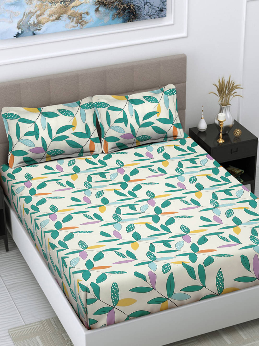 FABINALIV Poly Cotton 1 Double Bedsheet with 2 Pillow Covers ( Sea Green ) FABINALIV Poly Cotton 1 Double Bedsheet with 2 Pillow Covers ( Sea Green )