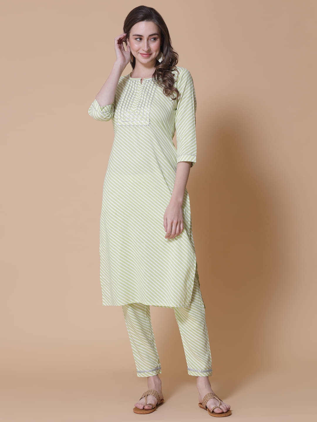     			GOD BLESS Rayon Printed Kurti With Pants Women's Stitched Salwar Suit - Green ( Pack of 1 )