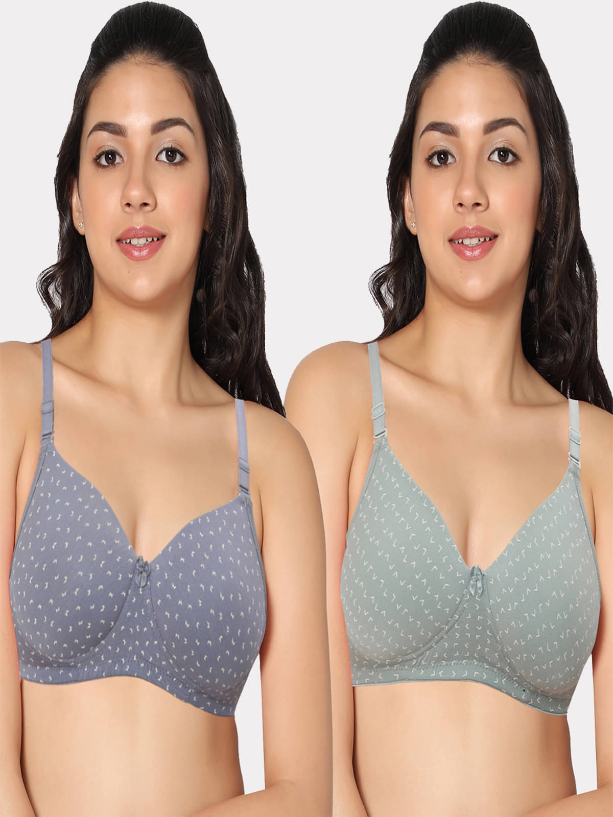 IN CARE LINGERIE Pack of 2 Polyester Women's Push Up Bra ( Multicolor ) ICPD-PRINT_ASRTD (B) in MultiColor Full Coverage, Push-up Bra and Non-Wired seamless cups     			IN CARE LINGERIE Pack of 2 Polyester Women's Push Up Bra ( Multicolor ) ICPD-PRINT_ASRTD (B) in MultiColor Full Coverage, Push-up Bra and Non-Wired seamless cups