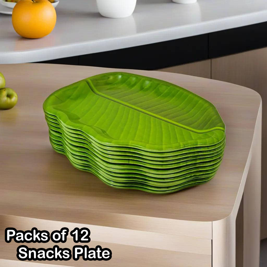 Inpro 12 Pcs Melamine Dark Green Quarter Plate