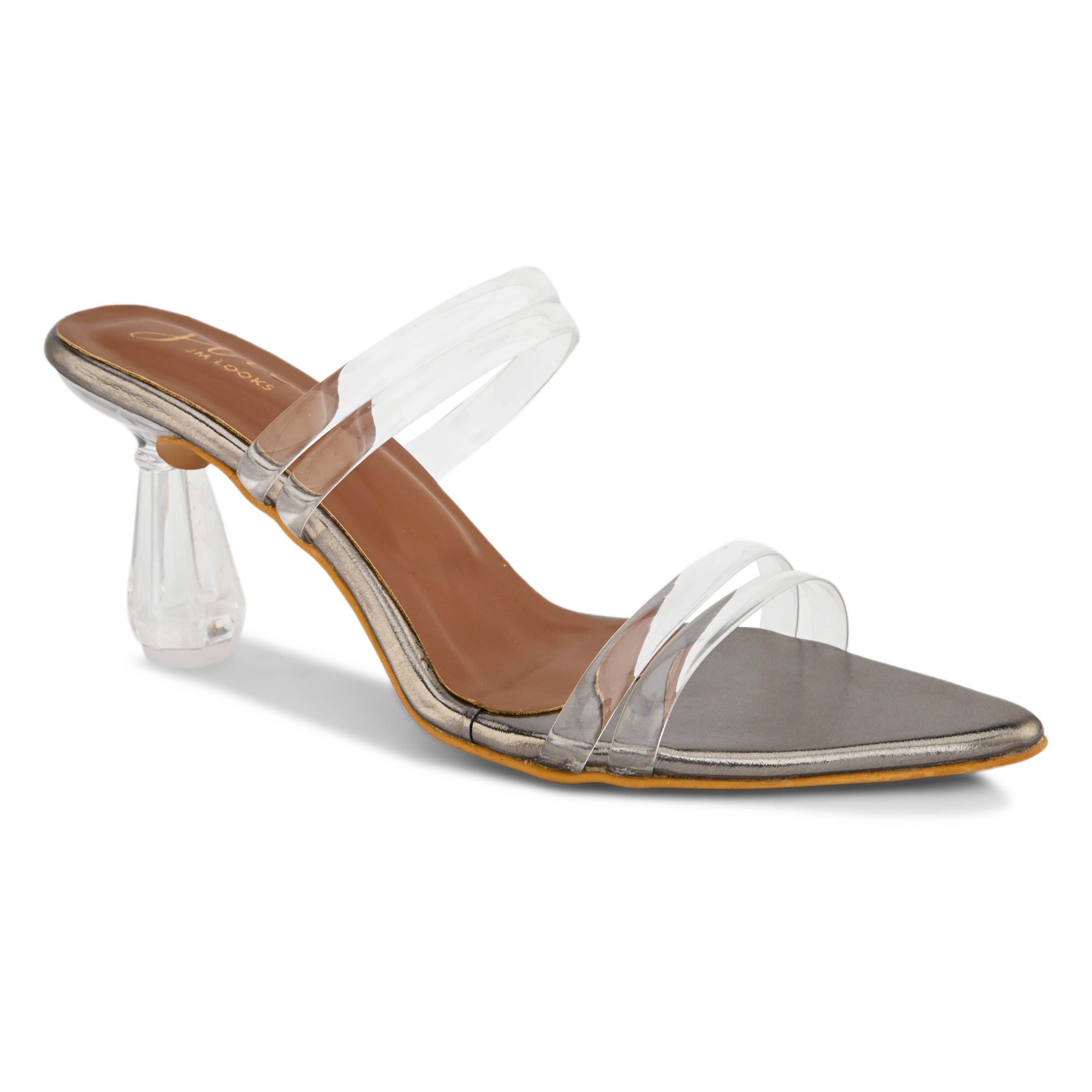     			JM Looks Gray Women's Slip On Heels