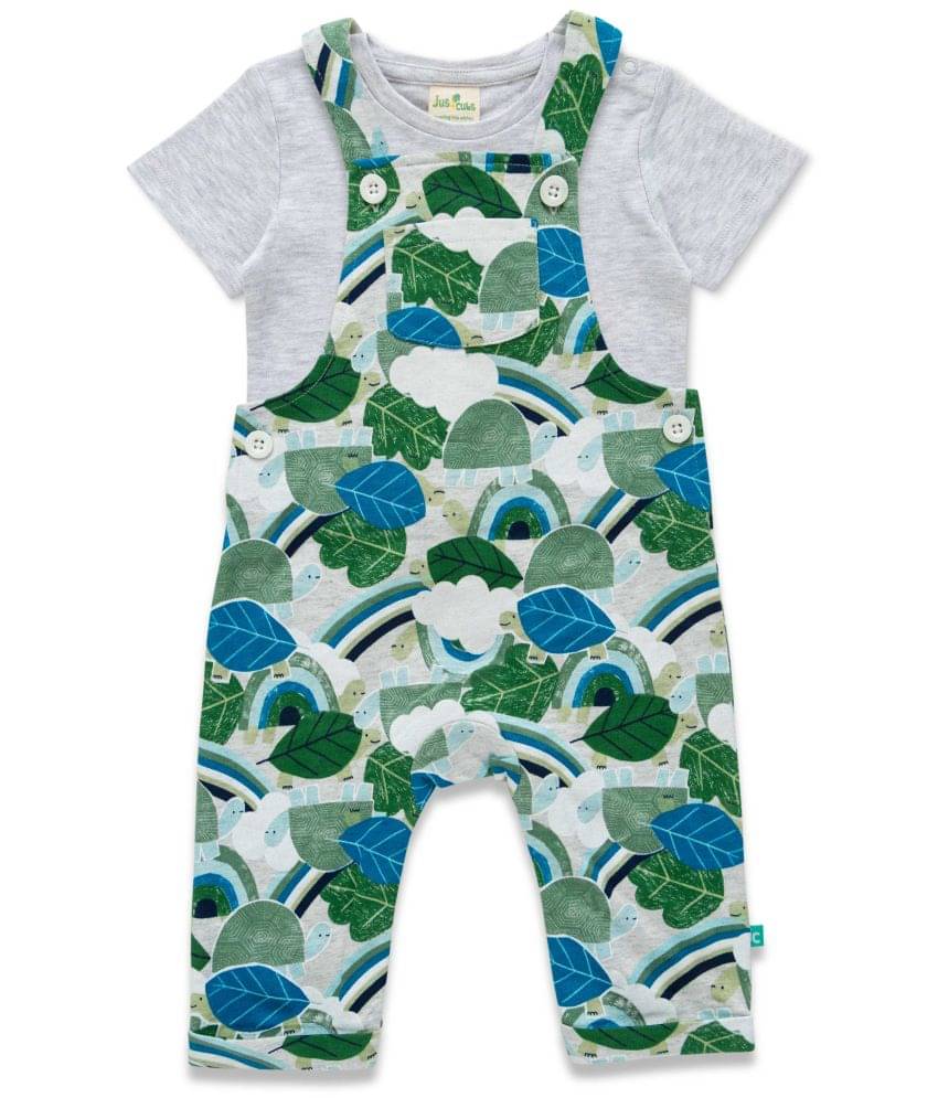 Juscubs Green Cotton Dungarees For Baby Boy ( Pack of 1 ) Juscubs Green Cotton Dungarees For Baby Boy ( Pack of 1 )