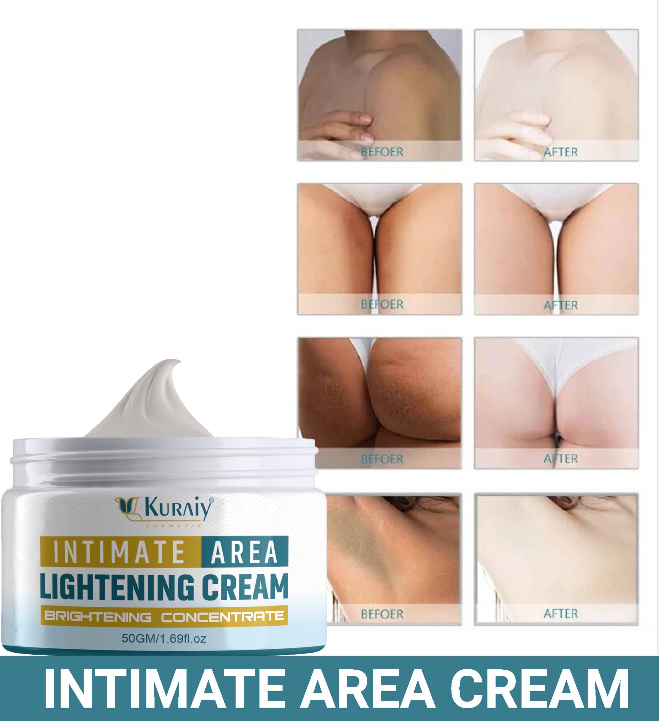 KURAIY Skin Lightening Non-Sticky Cream Best for Melasma, Pigmentation.