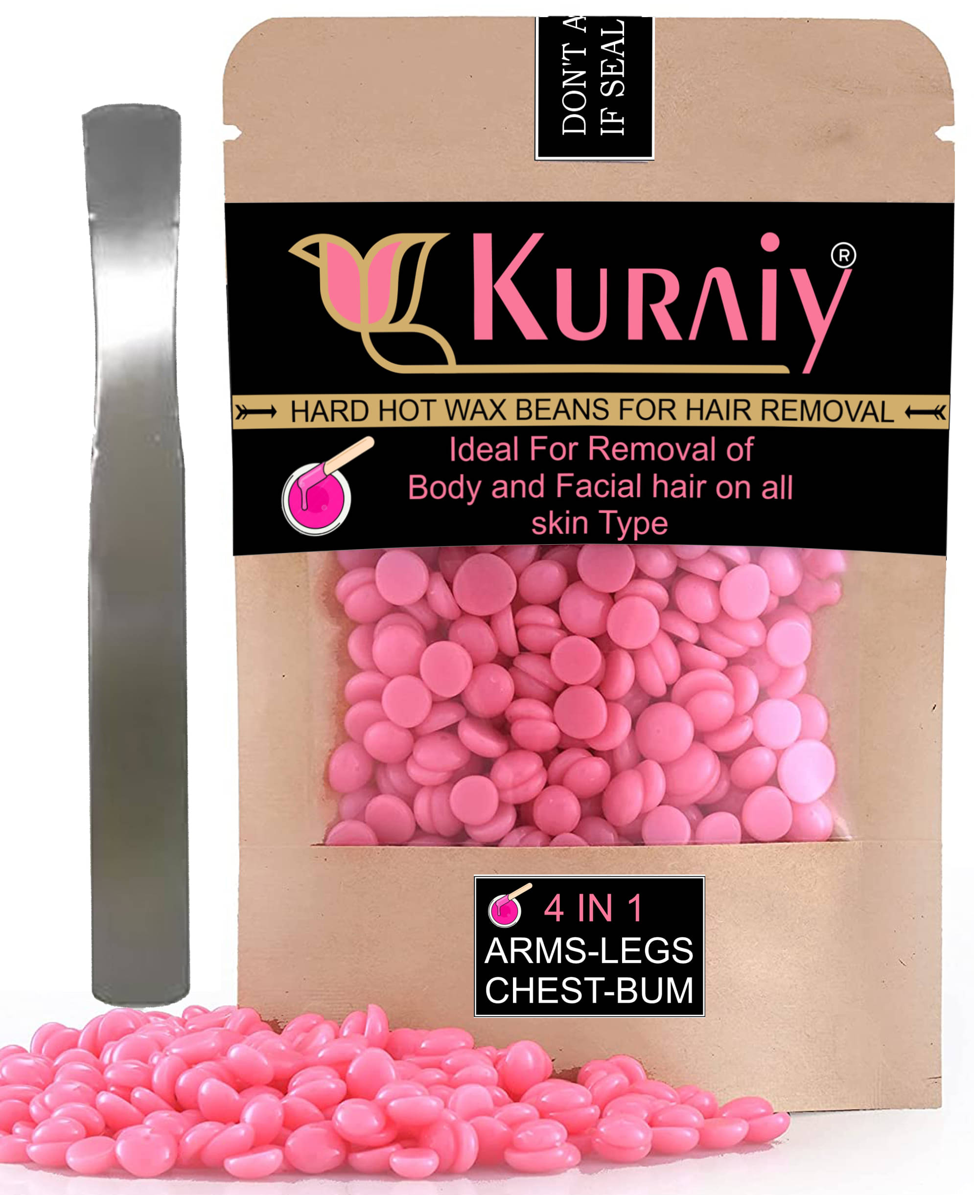KURAIY Hair Removal Hot Hard Body Wax Beans (150Gm) for Face, Arm, Legs, and whole Body KURAIY Hair Removal Hot Hard Body Wax Beans (150Gm) for Face, Arm, Legs, and whole Body