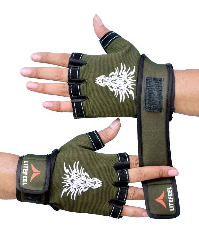     			LITEFEEL Style Support Gloves Unisex Polyester Gym Gloves For Advanced Fitness Training and Workout With Half-Finger Length