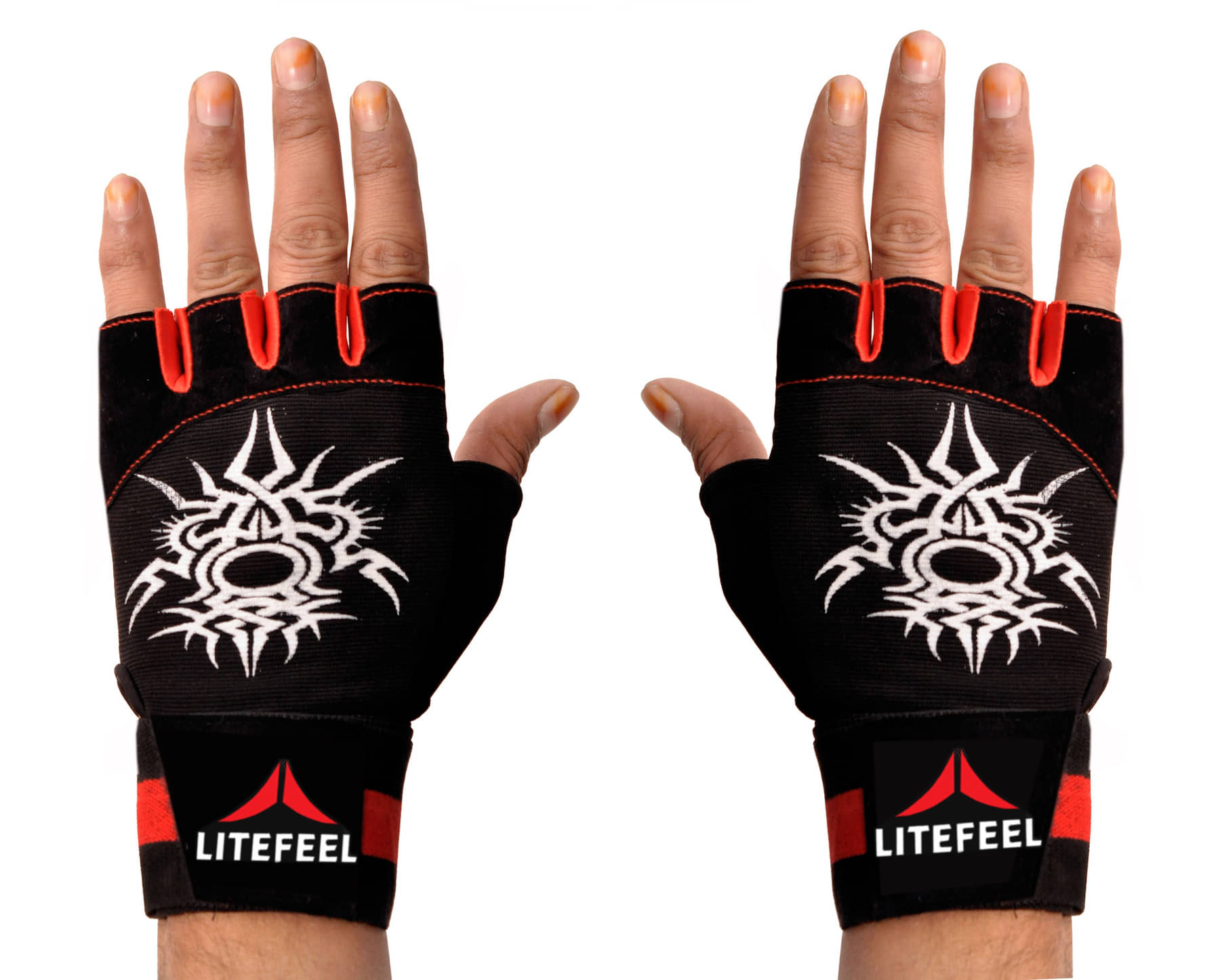 LITEFEEL Wrist Support Gloves Unisex Polyester Gym Gloves For Advanced Fitness Training and Workout With Half-Finger Length LITEFEEL Wrist Support Gloves Unisex Polyester Gym Gloves For Advanced Fitness Training and Workout With Half-Finger Length
