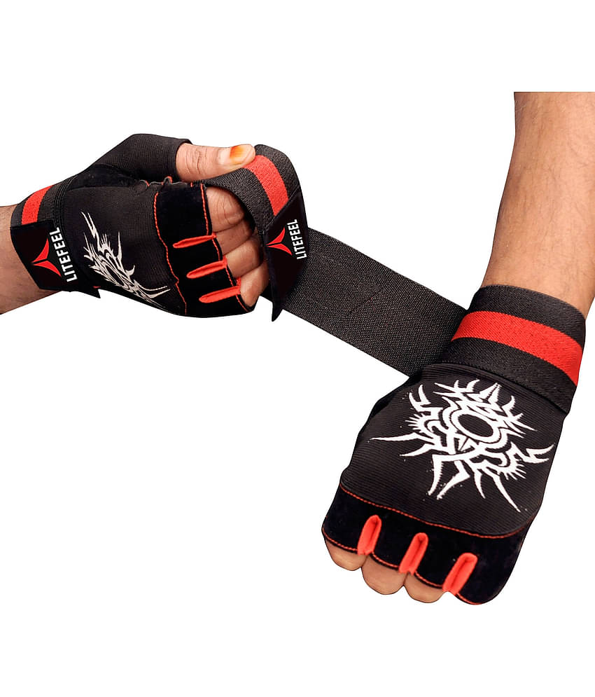 LITEFEEL Wrist Support Gloves Unisex Polyester Gym Gloves For Advanced Fitness Training and Workout With Half-Finger Length