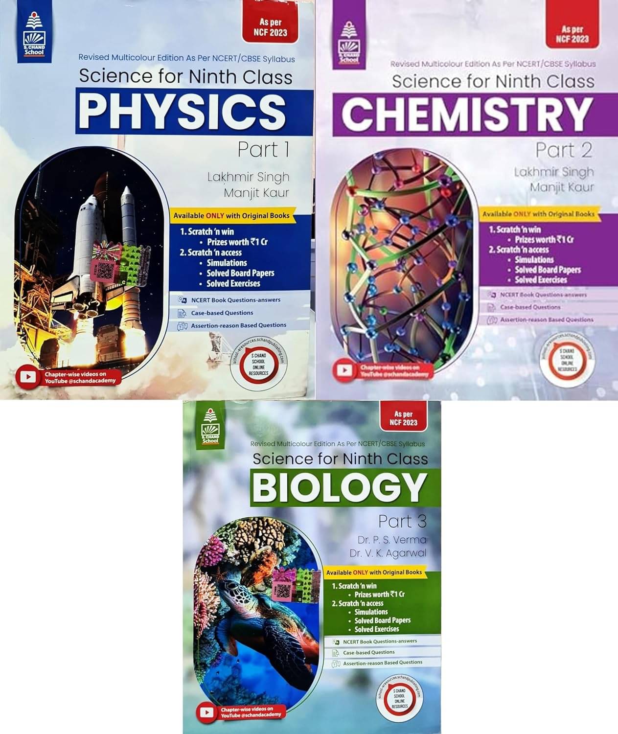 Lakhmir Singh, Manjit Kaur Class 9th - Physics + Chemistry + Biology Set of 3 Books 2024 Lakhmir Singh, Manjit Kaur Class 9th - Physics + Chemistry + Biology Set of 3 Books 2024