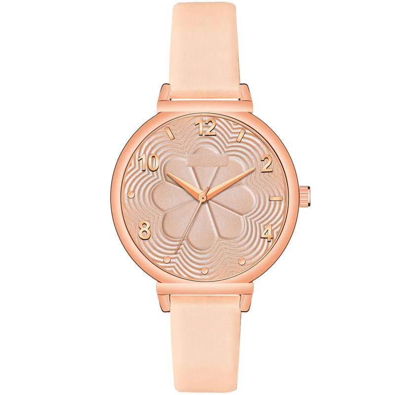     			Loretta Peach Leather Analog Womens Watch