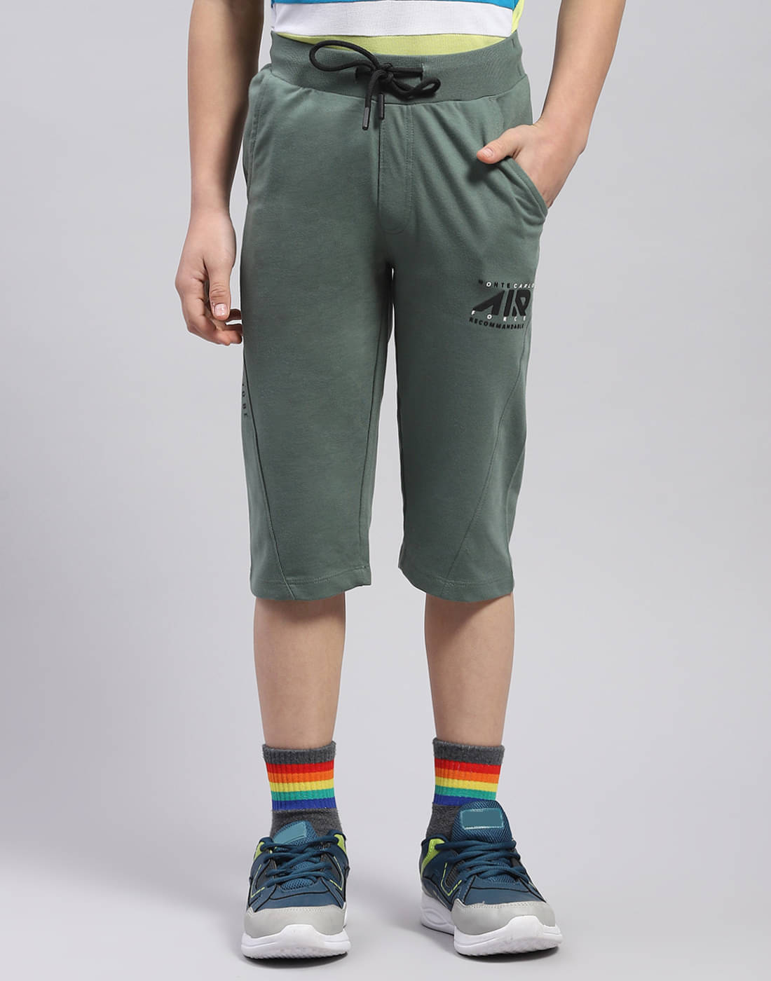     			Monte Carlo Pack of 1 Cotton Blend Three-Fourth For Boys ( Green )