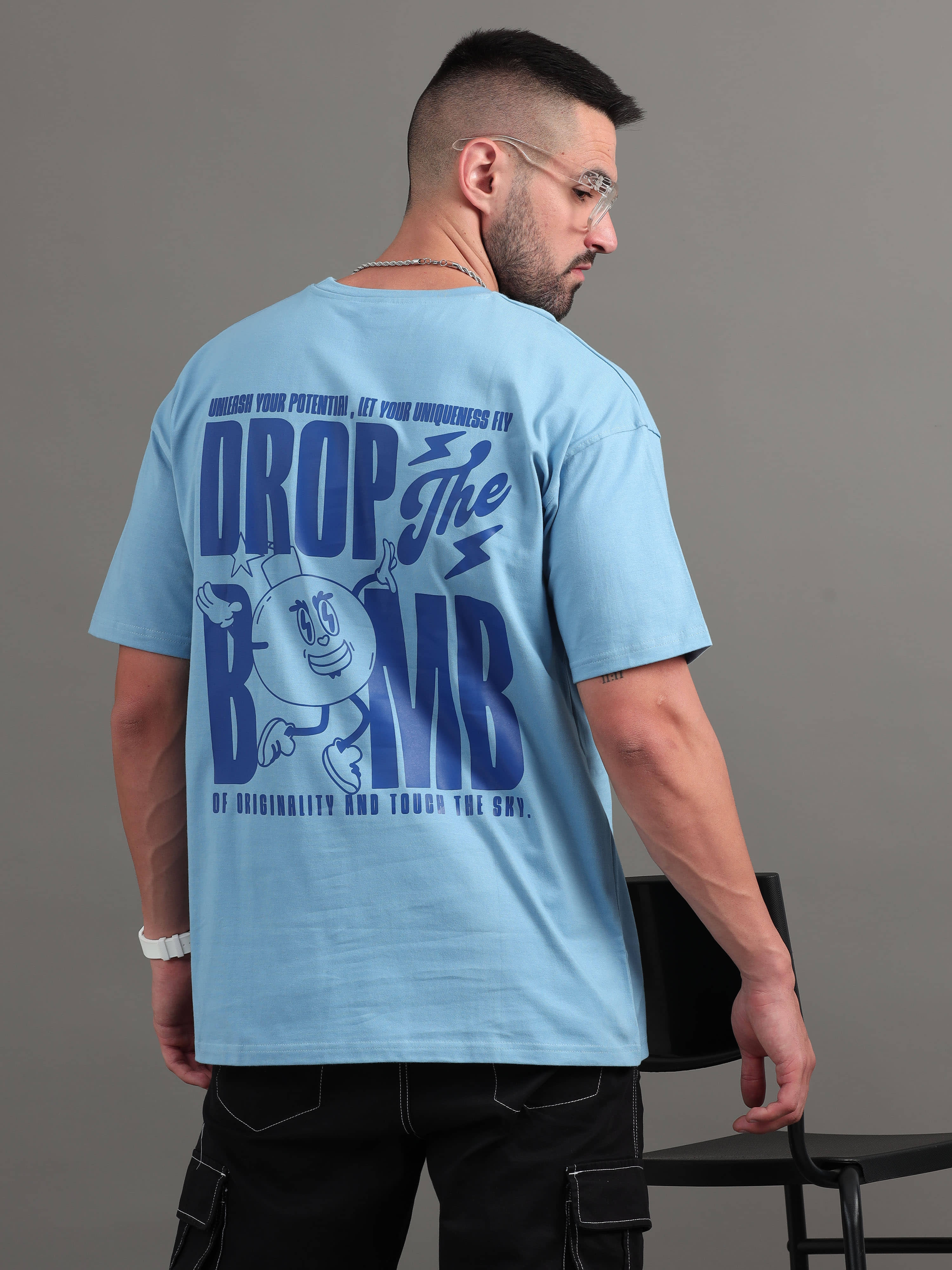 Paul Street Pack of 1 100% Cotton Slim Fit Men's T-Shirt ( Blue )