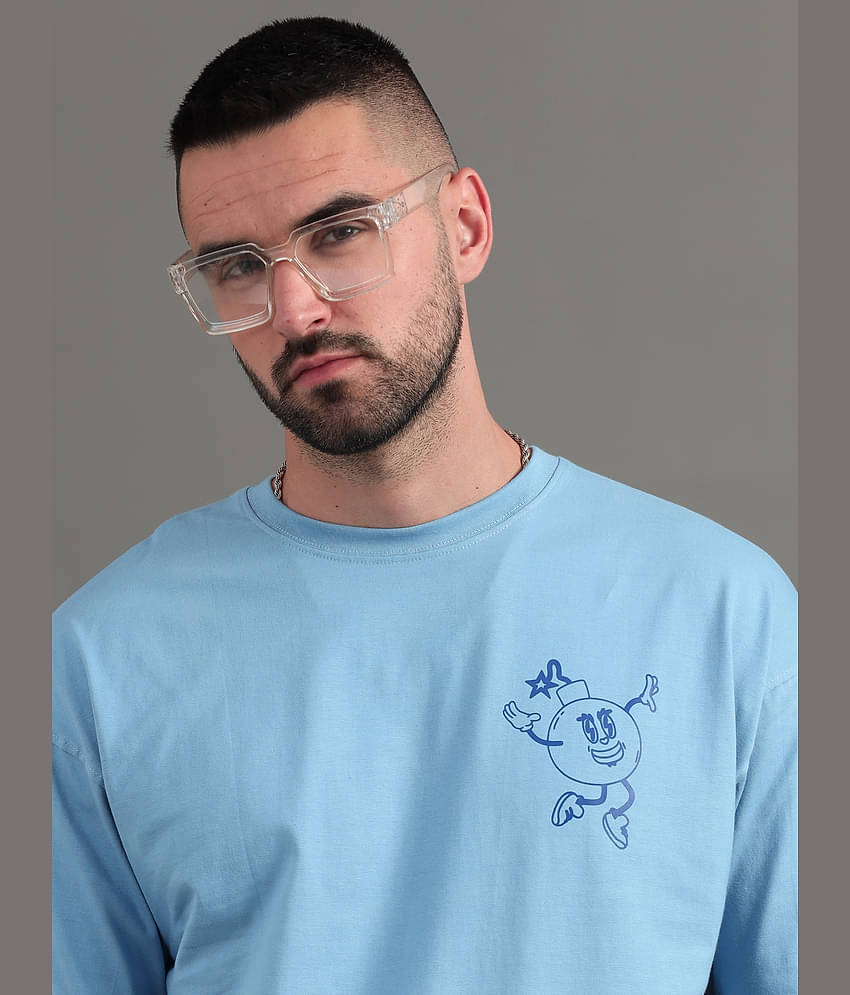 Paul Street Pack of 1 100% Cotton Slim Fit Men's T-Shirt ( Blue )