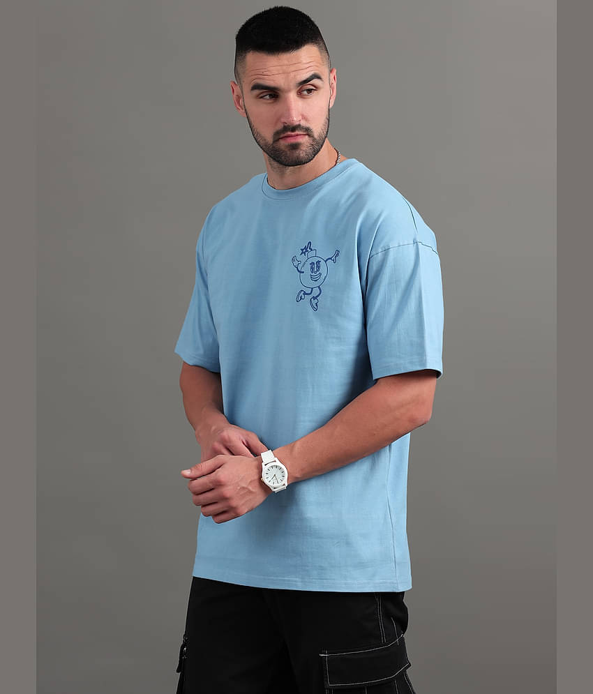 Paul Street Pack of 1 100% Cotton Slim Fit Men's T-Shirt ( Blue )