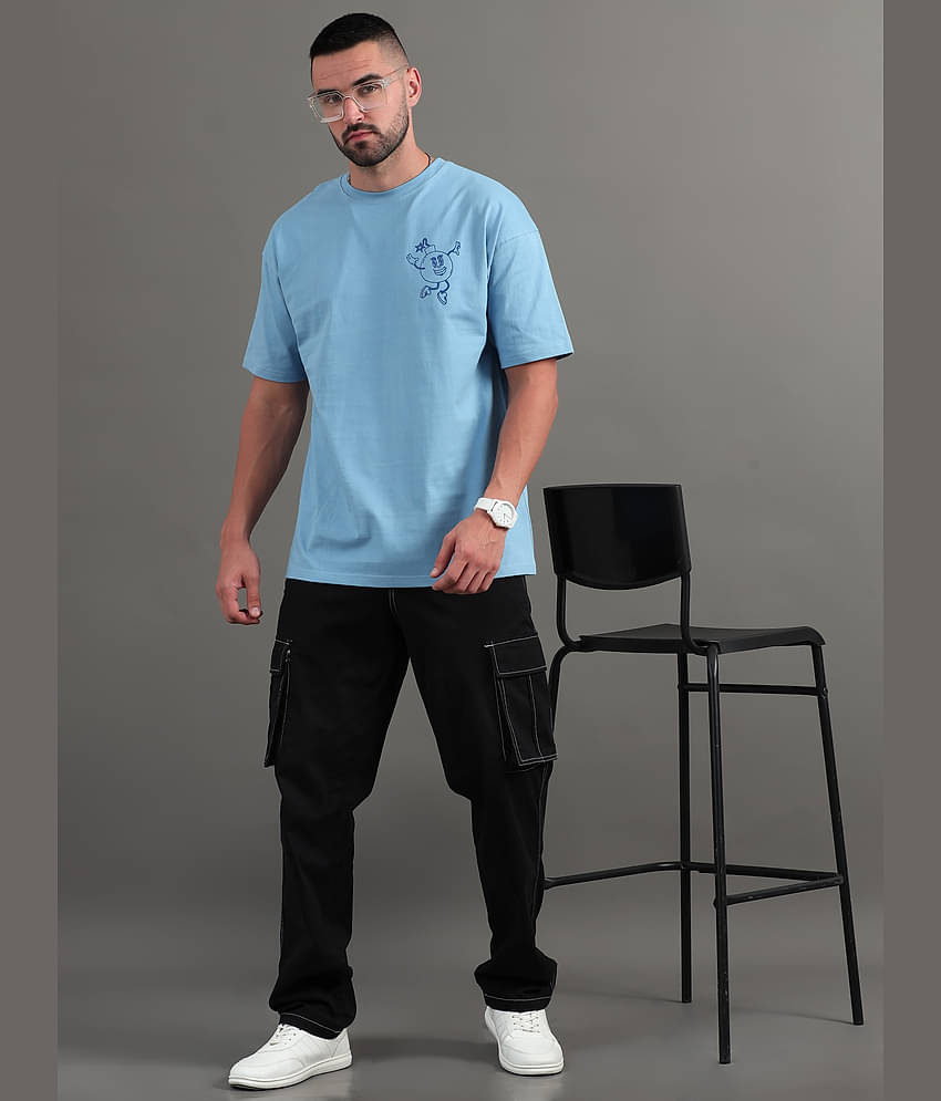 Paul Street Pack of 1 100% Cotton Slim Fit Men's T-Shirt ( Blue )