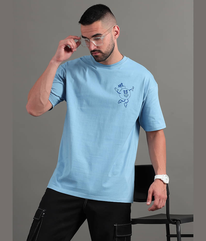 Paul Street Pack of 1 100% Cotton Slim Fit Men's T-Shirt ( Blue )