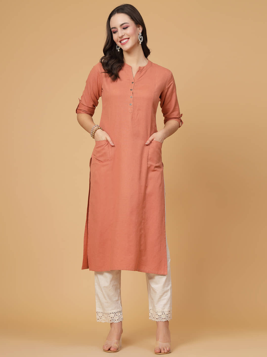 Pistaa Cotton Solid Straight Women's Kurti - Green ( Pack of 1 ) - Kurtis, Tunics | Buy online on ZillyBuy