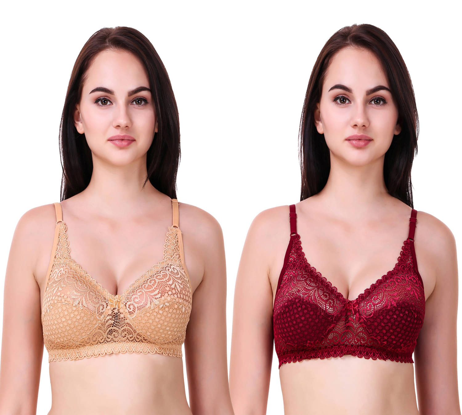 Piylu Pack of 2 Net Women's Bralette Bra ( Multicolor ) Bra-CCTL-CB2-Maroon-Golden Piylu Pack of 2 Net Women's Bralette Bra ( Multicolor ) Bra-CCTL-CB2-Maroon-Golden