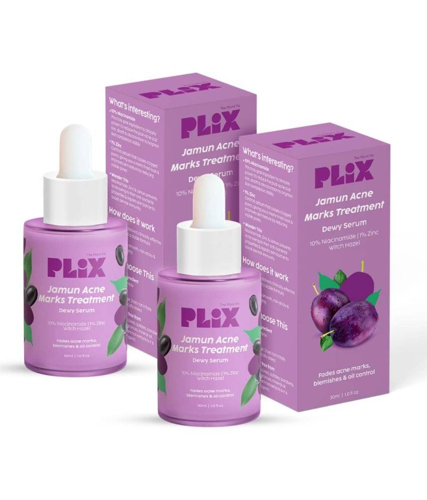 Plix 10% Niacinamide Jamun Face Serum For Acne Marks & Oil Control Skin Clarifying Serum(Pack Of 2) Plix 10% Niacinamide Jamun Face Serum For Acne Marks & Oil Control Skin Clarifying Serum(Pack Of 2)