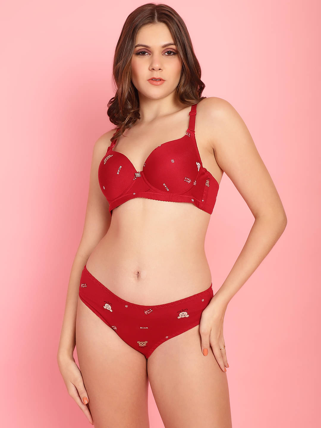 PrettyCat Cotton Women's Bra & Panty Set ( Maroon ) PrettyCat Cotton Women's Bra & Panty Set ( Maroon )